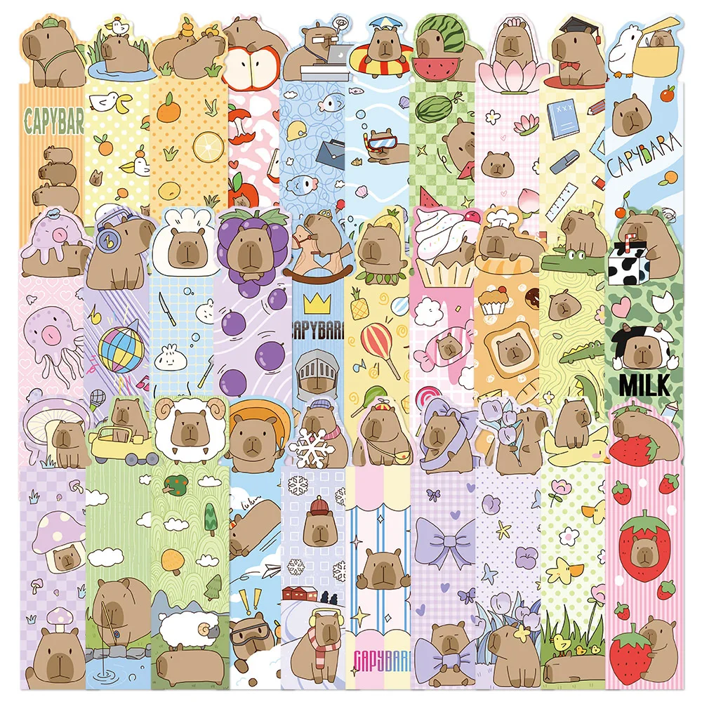 30 Cute Cartoon Capybara Bookmark Small Niche Decoration Reading Book Bookmark Desk Hand Account Portable Animal Bookmark Bookmarks Stationery Supplies Bookmark Holder