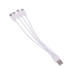 Versatile 4 - in - 1 USB - C Charging Cable with Multi - Port Splitter (White)
