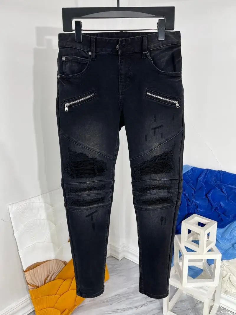 

2023 Spring Chic Men's High Quality Casual Vintage Jeans Denim Pants C650