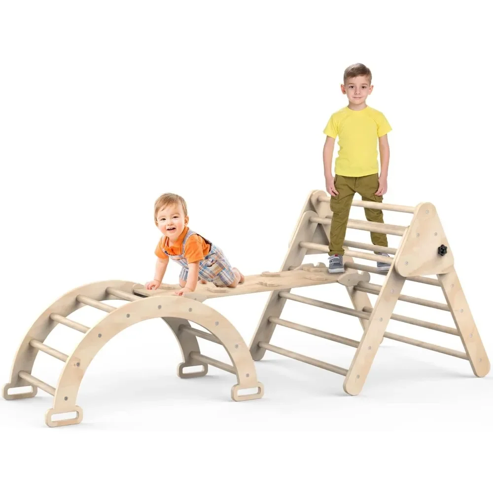 Foldable Climbing Triangle Ladder Toy with Slope, Suitable for Indoor and Outdoor Amusement Park Climbing Toys for Children