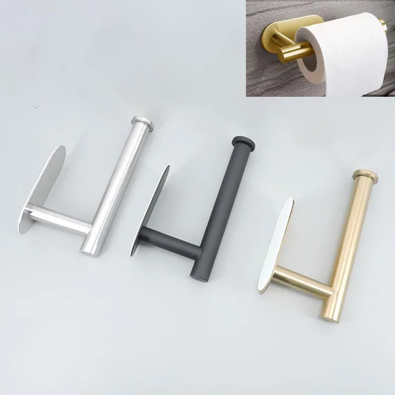 Paper Towel Holder Toilet Paper Holder Toilet Paper Rack Toilet Roll Holder Paper Towel Rack Tissue Holder Self-Adhesive Stainless Steel Toilet Roll Paper Towel Toilet Wall Mount Holder Organizers Punch-Free Rack Tissue Accessories M20