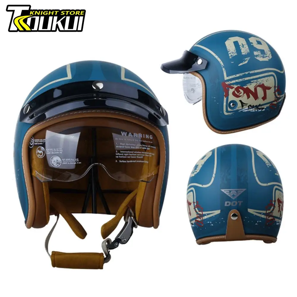 Geran Style Otorcycle Half Helet Open Face Adult En Woen DOT