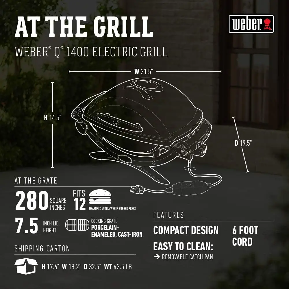 2400 Electric Grill , Grey 2