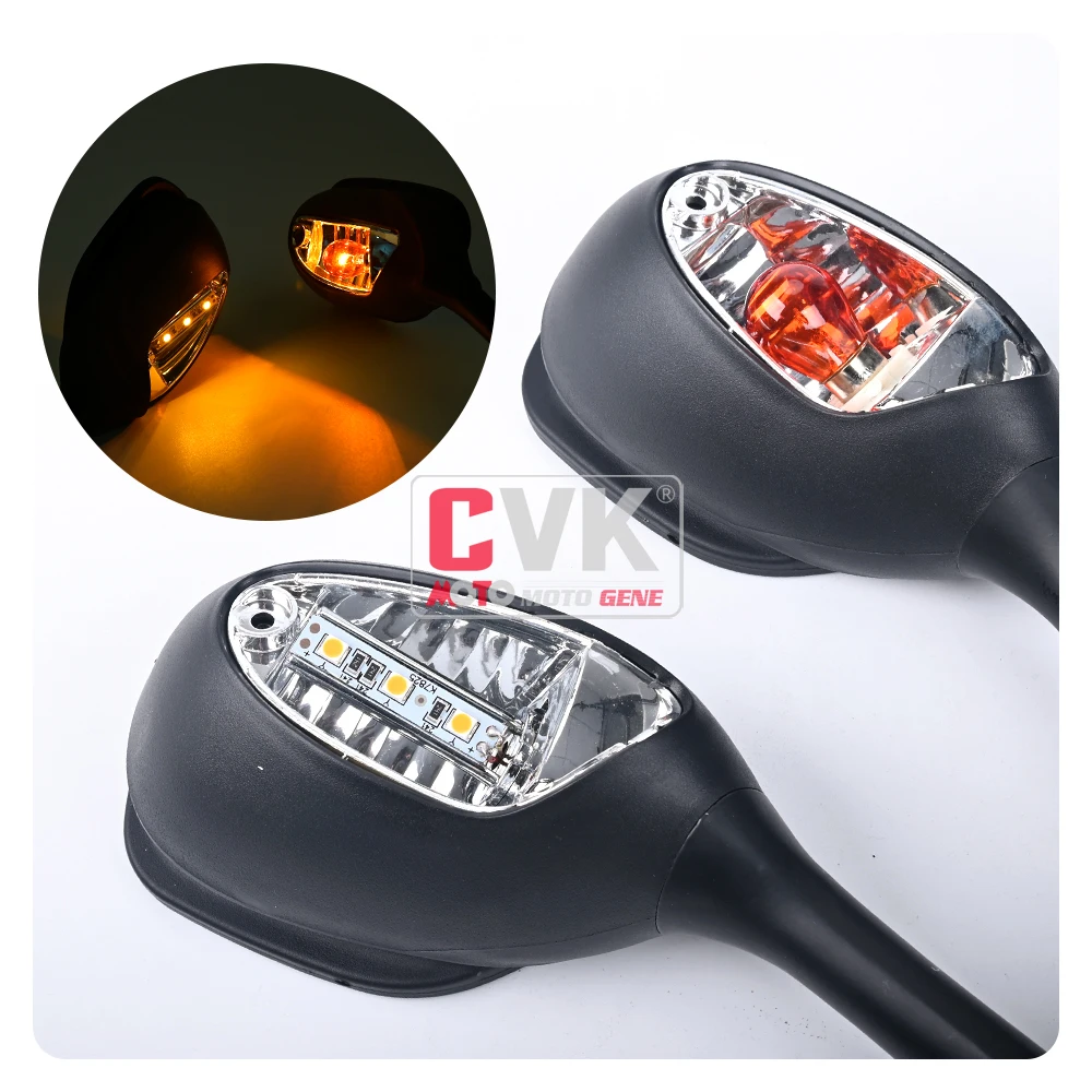 CVK RearView Mirror LED Light For Suzuki GSXR600 GSXR750 GSXR1000 K5 K6 K7 K8 2005 2006 2007 2008 2009 2010 Rear View Mirrors 4