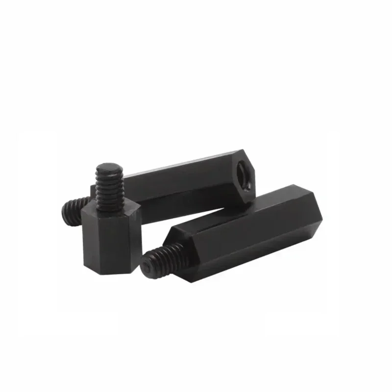 Black Hexagonal Nylon Spacer and Support Post Set with Screws