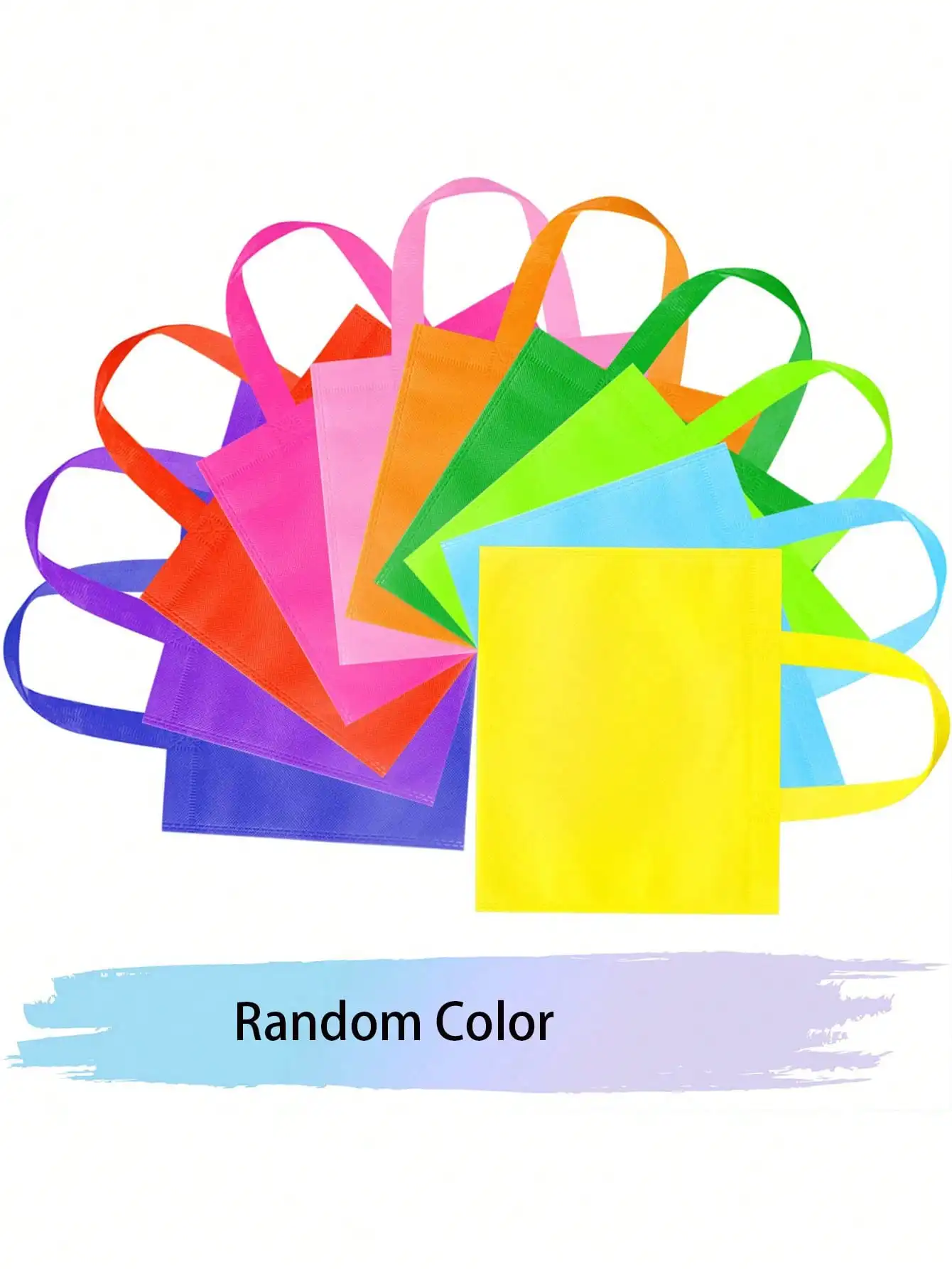 6pcs-Cross-Border Candy Bags Colorful Laminating Heat-Pressed Non-Woven Fabric Handbags Non-woven Fabric Gift Bags With Handle F 6