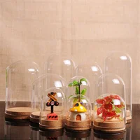 24 X Dia 10cm Tabletop Display Glass Dome Cloche Cover Decor Handmade Craft Dry Flower Ornaments Bell Jar With Wooden Base 2