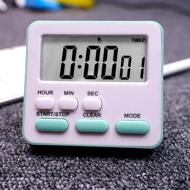 1pc Electronic Timer, 24 Hour Digital Display Square Clock