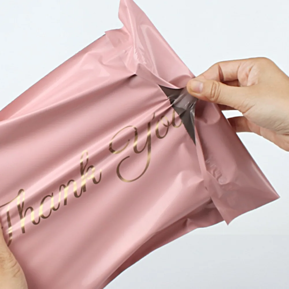 100pcs Pink Thank You Mailing Envelopes Self Seal