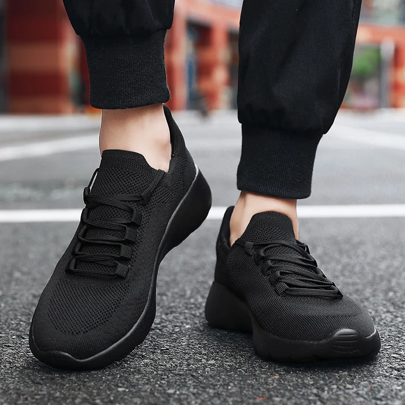 Men Tennis Shoes Breathable Top Mesh Male Sport Shoes Slip-on Boys Fashion Footwear Sneakers Outdoor Flats Tenis Hombre