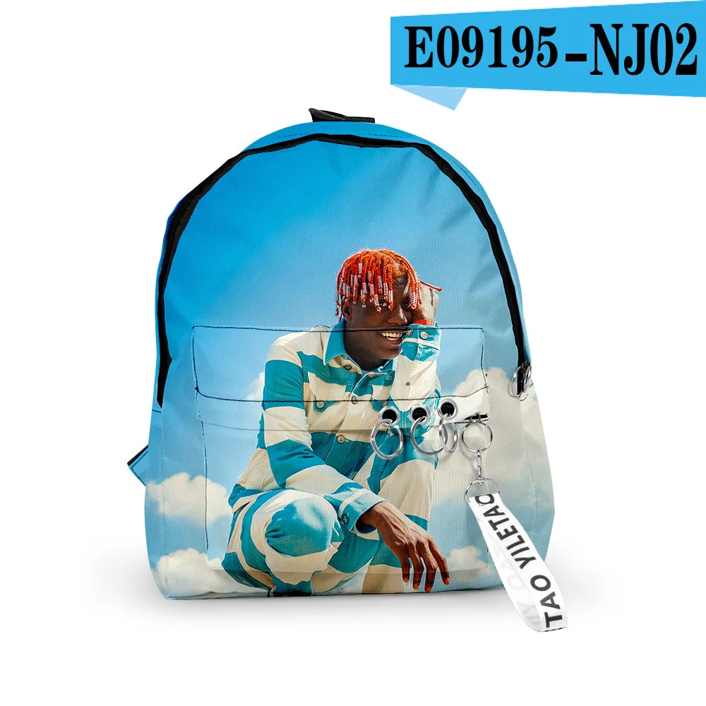 

Модные Молодежные школьные ранцы Lil Yachty, рюкзаки для ноутбука для мальчиков и девочек, водонепроницаемые маленькие дорожные сумки из ткани Оксфорд с 3D-принтом и цепочкой для ключей