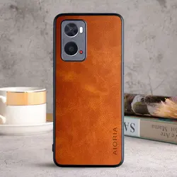 Luxury Vintage Leather Protective Case - Premium Skin Cover for Oppo A76 (Yellow)