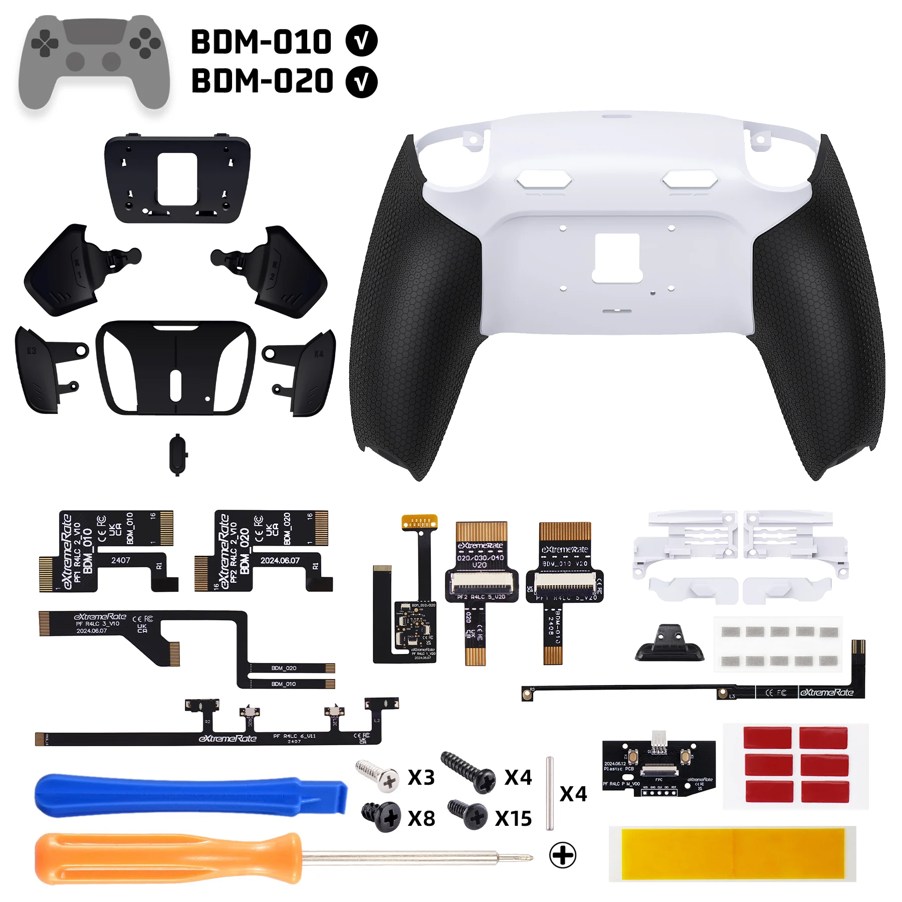 Enhanced Back Button Kit with Clicky Trigger Stops & Rubberized Grip