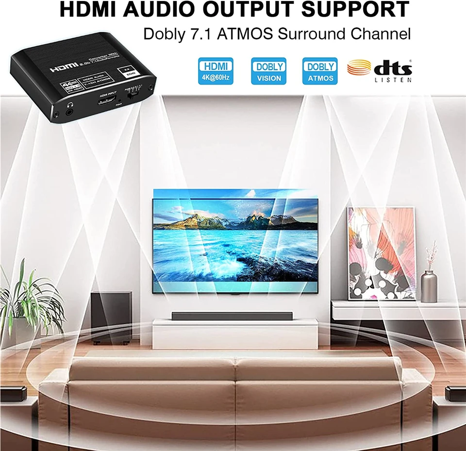 Navceker-4K 120Hz HDMI  , eARC ARC HDMI 2.0   й, HDR HDMI- ġ  TOSLINK SPDIF