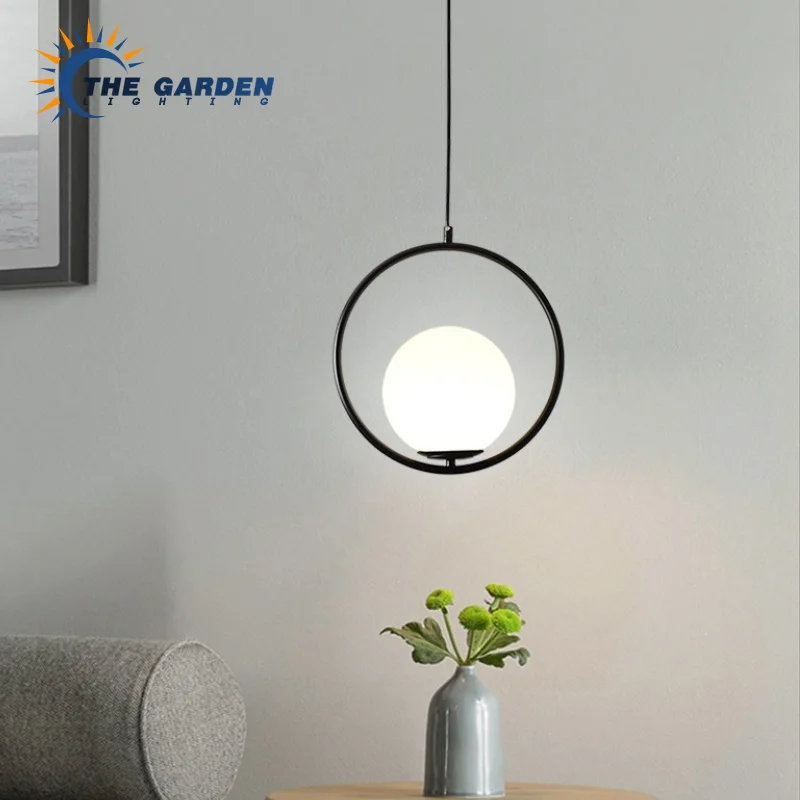 

Nordic Glass Ball Pendant Lights Voltage 110V 220V Home Decor Dining Room Bedroom Bedside Table Corner Hanging Lamps for Ceiling