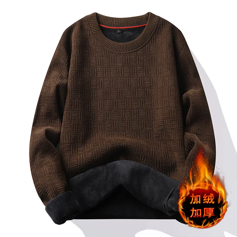 Sweater Men's Round Neck Underlay Underlay Sweater 2023 Spring and Autumn New Business Casual Sweater Knitwear Men's Winter