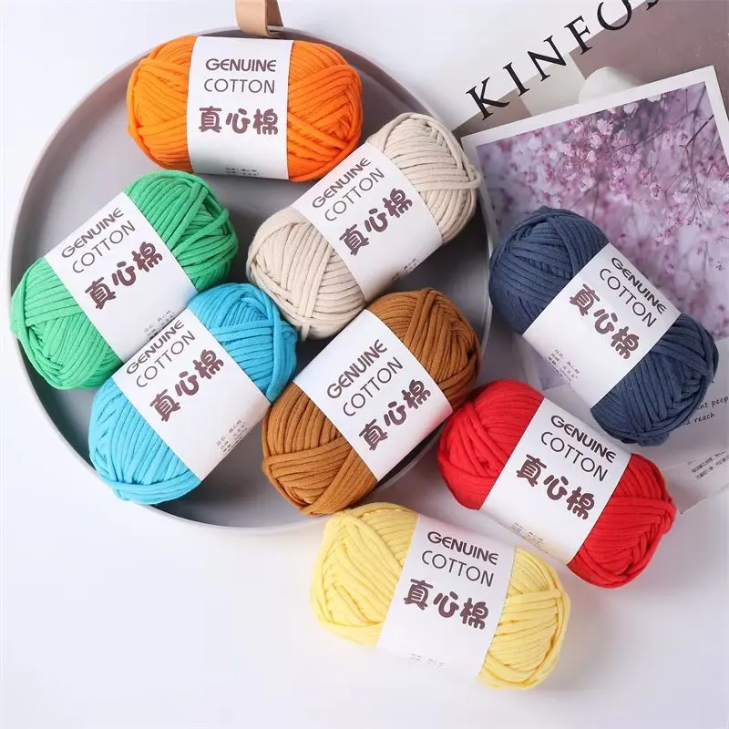 1Pc 50g 80m cotton hollow Yarn For crochet nylon round hand Knitting Yarn bag cushion mat DIY hat shoe Line amigurumi  Threads 3