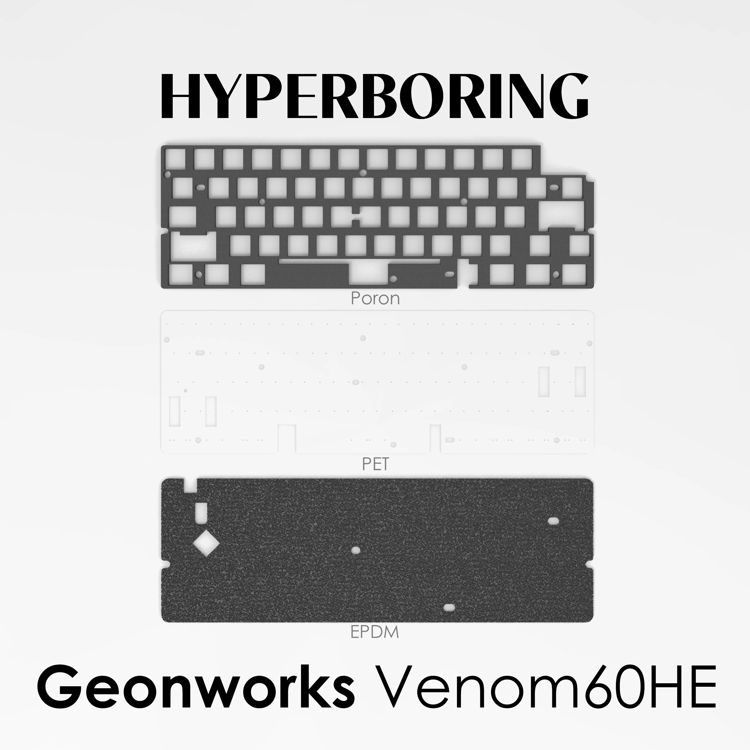 キーボード Geonworks Aluminum Plate Geonworks Venom 60HE Keyboard Plate FR4 Aluminum PC Sound