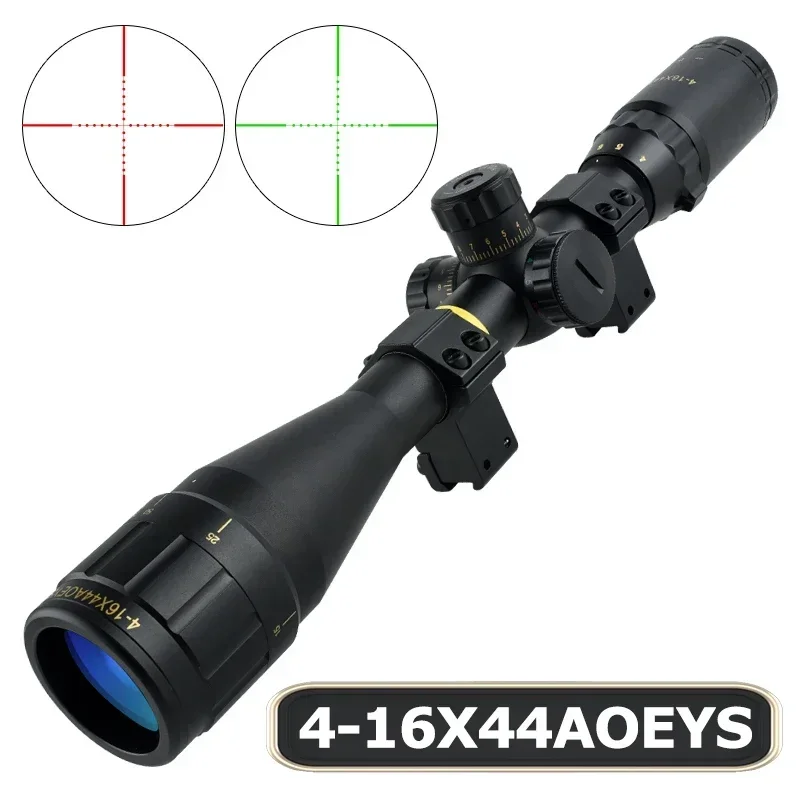 

4-16X44AOEYS Hunting Optical Scope Red Green Adjustable Cross-Hair Reticle Tactical Accessories Riflescope Snipe Airsoft Scopes