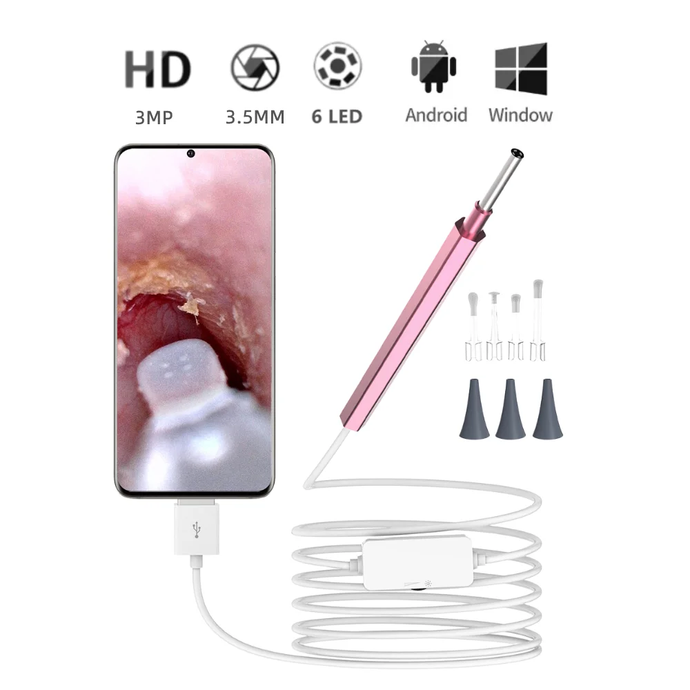 small wireless camera 3.5mm Lens Digital Ear Otoscope In Ear Cleaning Endoscope Camera Ear Picker Tool  Visual Ear Mouth Nose Inspection Android PC cheap hidden cameras