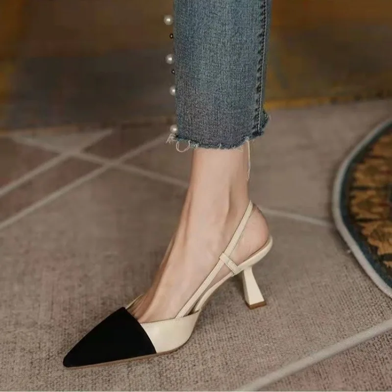 High Heels Summer 2024 New Arrival Fashion Buckle Pointed Heel Sandals Women Comfort Simplicity Stilettos Sandalias De Mujer 5
