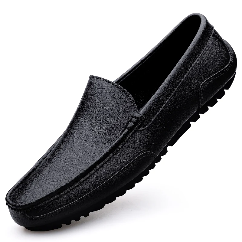 

Mens High Quality Leather Le Fou Shoes Male Casual Zapatos Soft Leather Non-slip Men Flat Sapatos Fashion Bohne Shoes Size 38-49