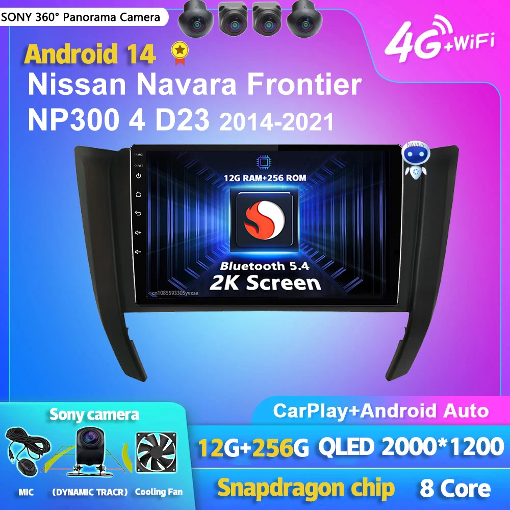 

Android 14 Carplay Car Radio Multimedia Player For Nissan Navara Frontier NP300 4 D23 2014-2021 Autoradio Stereo 2din Head Unit