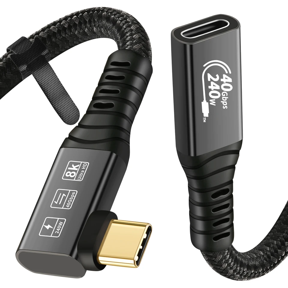 CY Adattatore USB4 Tipo C Maschio a Femmina Estensione 240W Potenza 40Gbps Dati 8K Adattatore Video