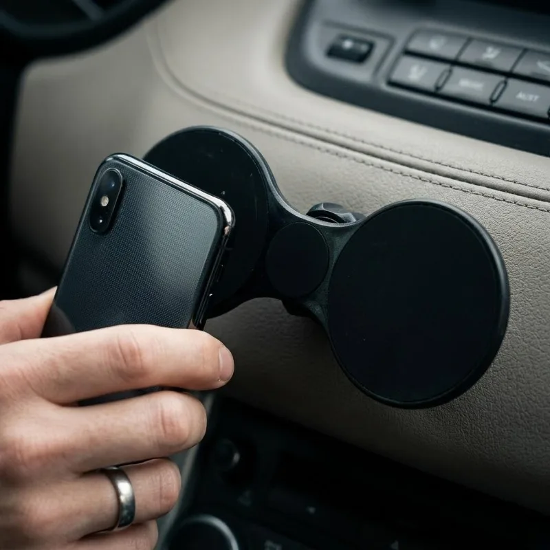 Dual-Phone Magnetic Car Mount with Secure Attachment Magnetic Ring