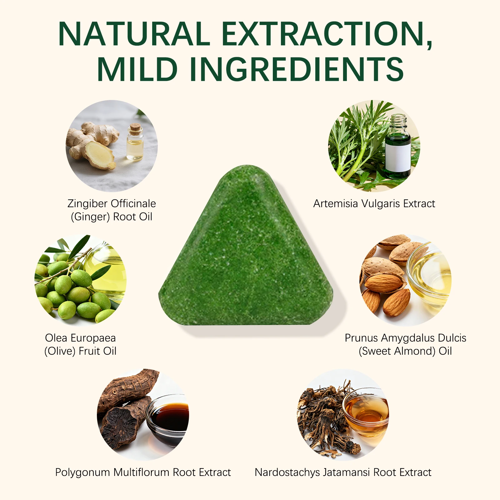 Shampoo Solido Naturale alle Erbe - Nutriente e Rinforzante, per Capelli Lisci e Lucenti, Controllo del Sebo con Delicati Estratti Vegetali. - immagine 6