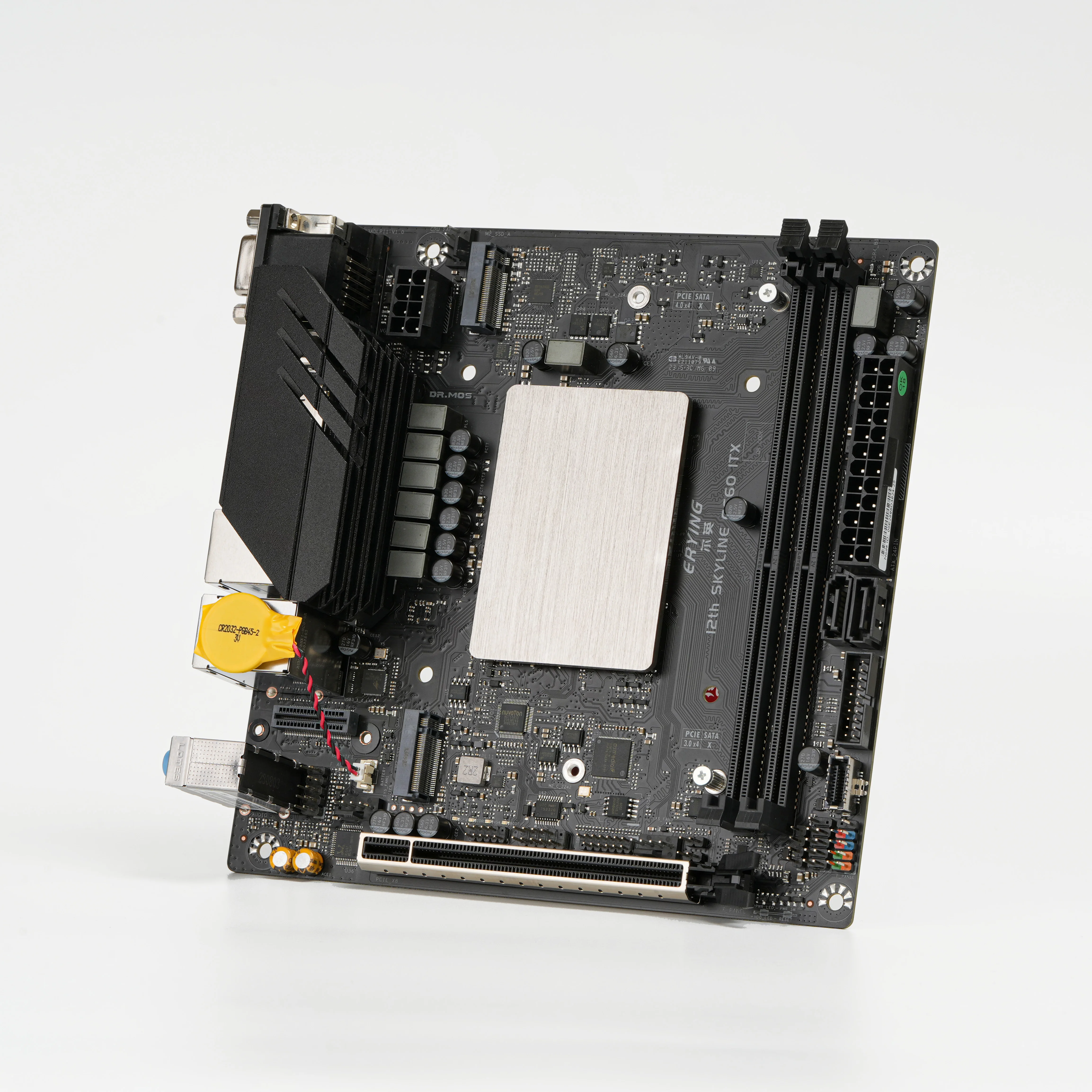 ERYING M-ITX DIY Desktops Motherboard with Onboard CPU Interpose Kit Core i7 12800H+Push-down CPU Air Cooler ER6175-LP Gaming PC