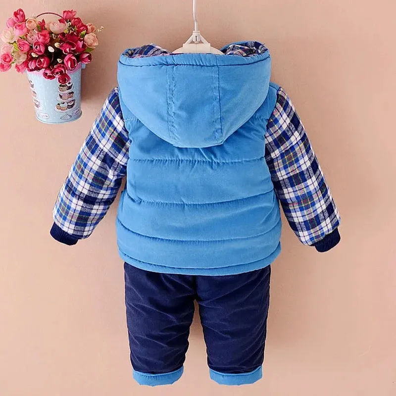 Boys' Winter Velvet Hoodie Set 6