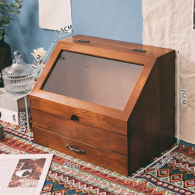 Log Retro Hand Account Storage Wooden Desktop Debris Cosmetics Lotion Finishing Box