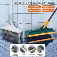 Brosse de nettoyage 3 en 1, brosse de nettoyage pour le nettoyage de la salle de bain avec manche Long, brosse rotative pour sol, brosse pour crevasses 2