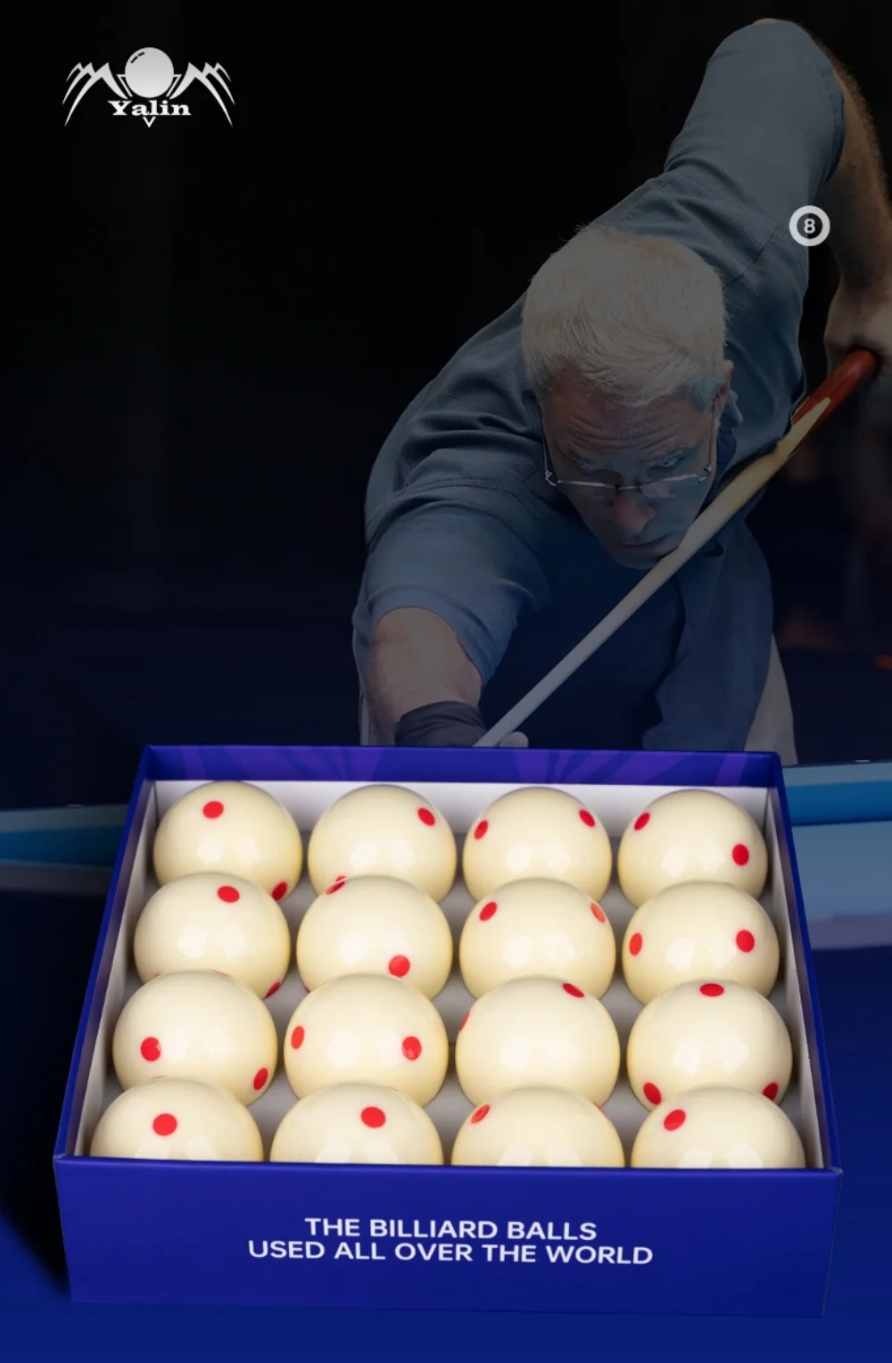 YALIN 6 Red Dots Practice Training Billiard Mother Cue Ball 2-1/4"(57.2mm)