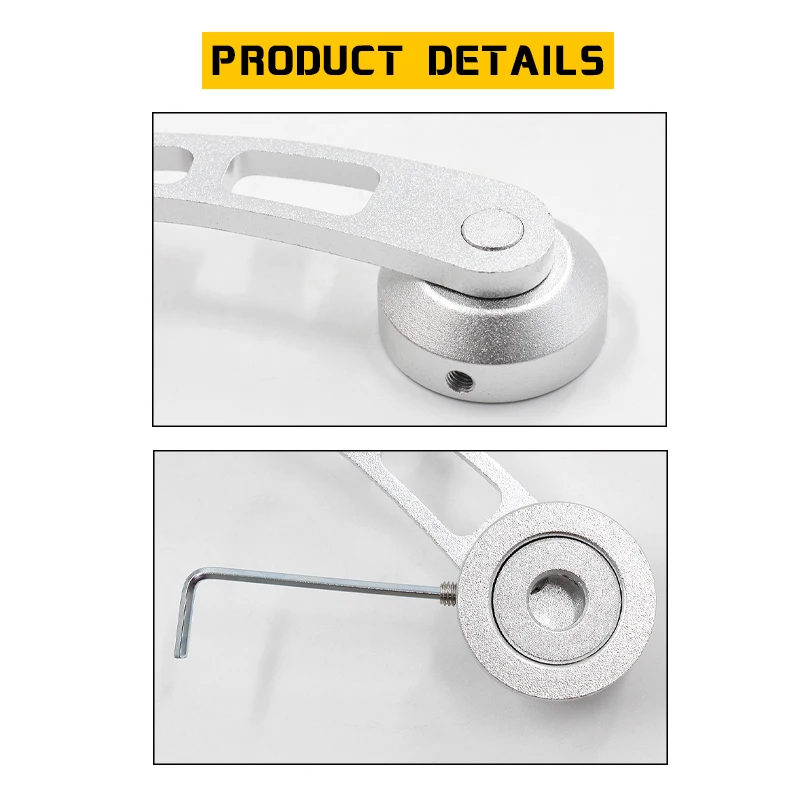 Manovella Alzacristalli Auto Universale - 2 Pezzi In Lega Alluminio Nero Per Finestrini Manuali - Foto 3