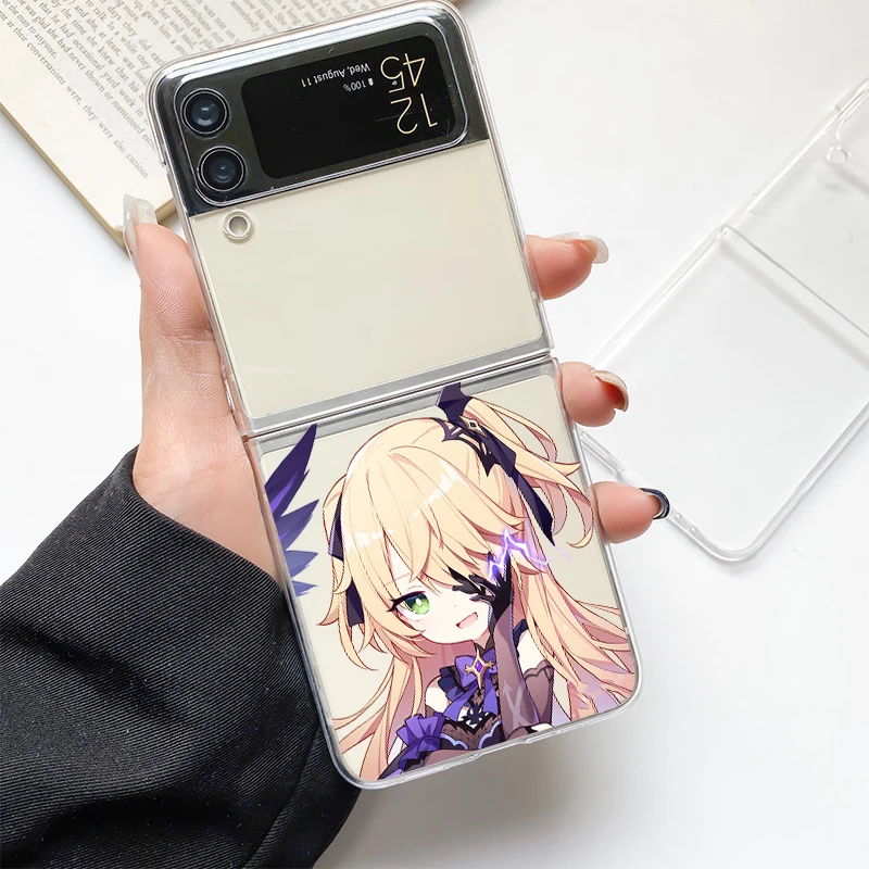 Clear Hard PC Shell Phone Case with Genshin Impact Design - Durable Bumper Cover