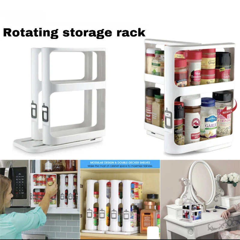 Storage Swivel RackMulti-layer Storage RackCabinet Food Ingredients Storage RackPull-On Swivel Spice Racks 2