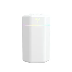 Compact USB - Powered Humidifier with LED Mood Lighting - Cool Mist Aroma Diffuser (White)