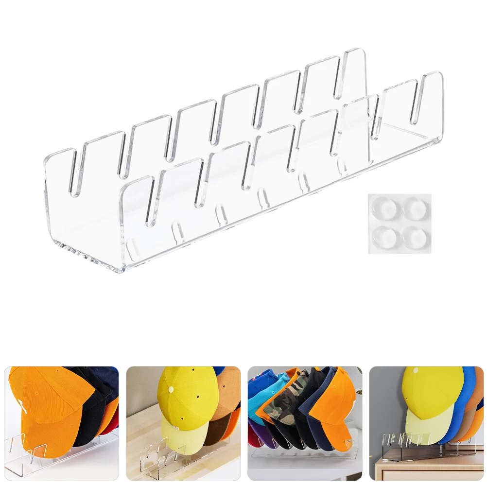 

Hat Display Stand Holder for Desktop Reusable Shop Rack Tabletop Acrylic Home Salon Shelf