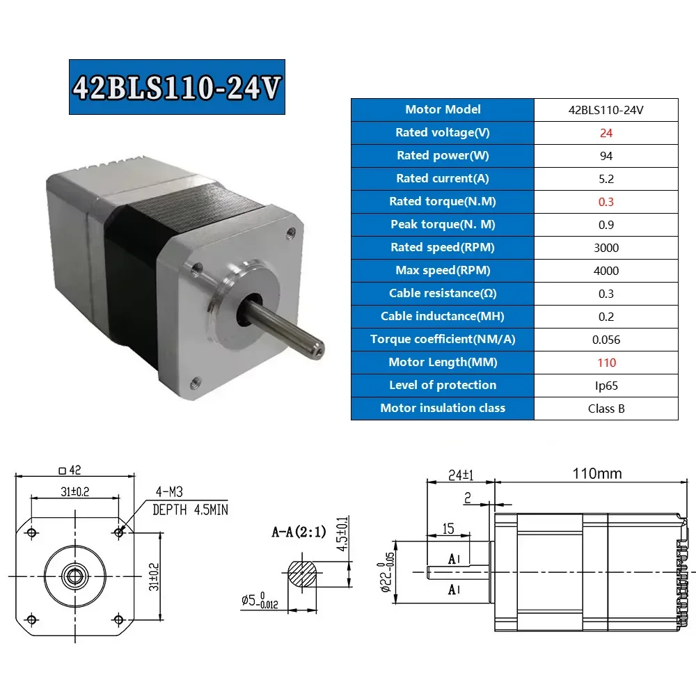 42 Flange 0.3Nm 24V