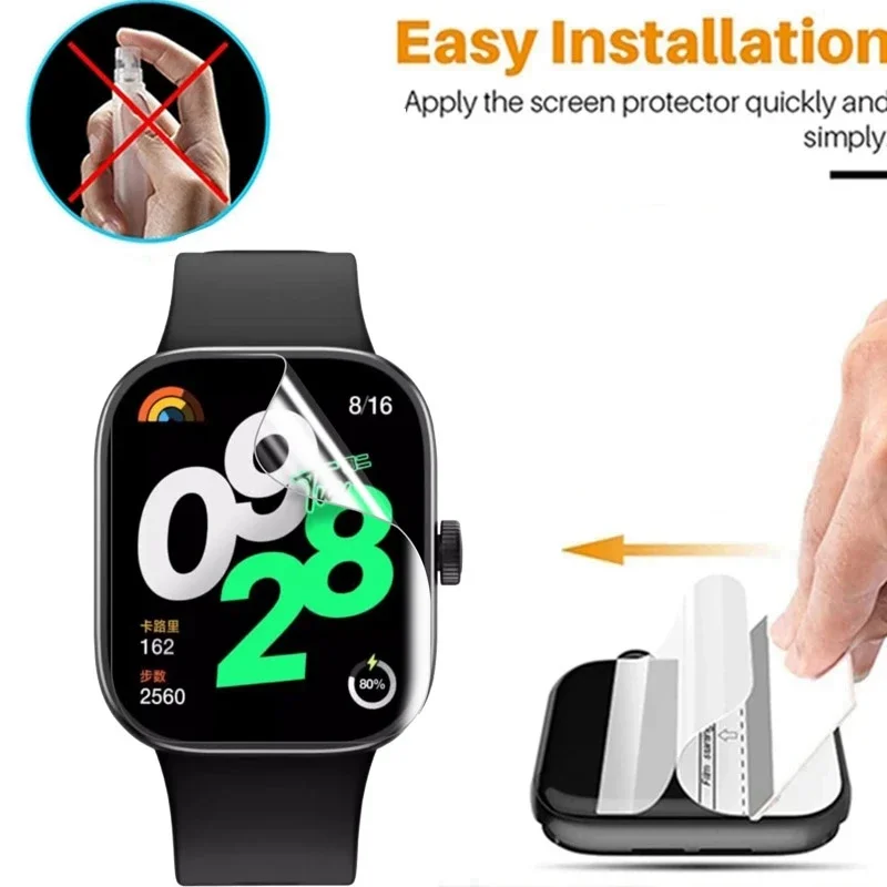 Redmi Watch 4 용 3D 곡선 TPU 하이드로 겔 필름 Redmi Watch 4 SmartWatch 보호 필름 용 HD 투명 소프트 스크린 보호기