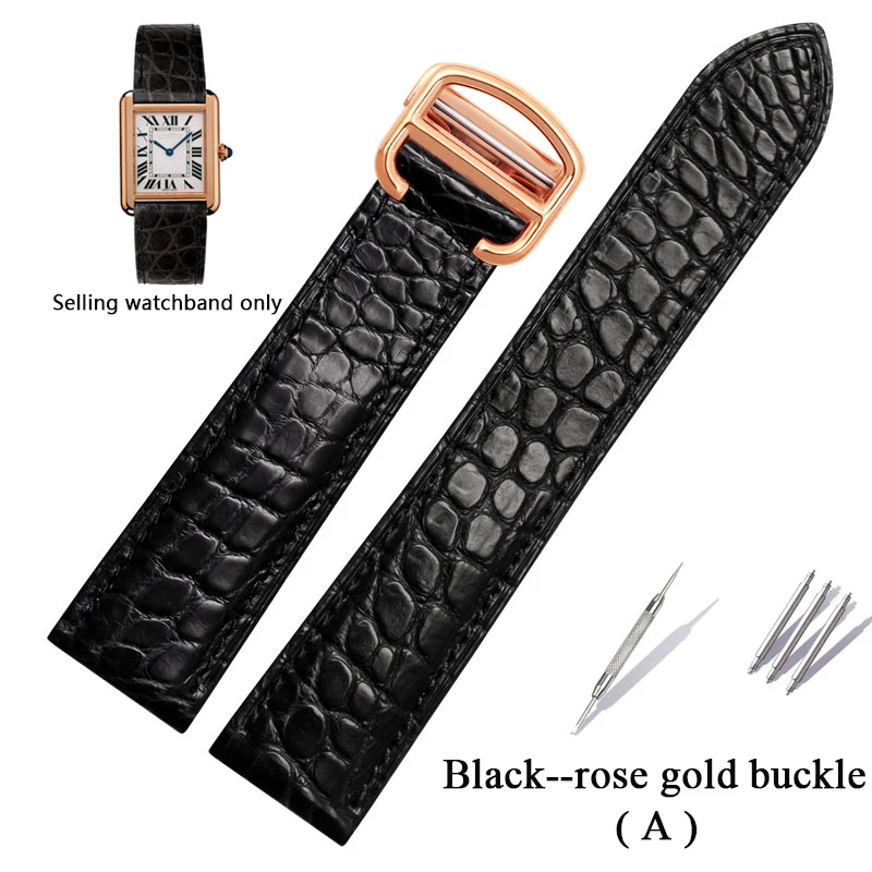 thumbnail image 1 of Correa de reloj de piel de cocodrilo para coche TANk SOLO RONDE DE Correa de reloj de piel de cocodrilo Correa de hebilla plegable Accesorios Pulsera, 1 of 5