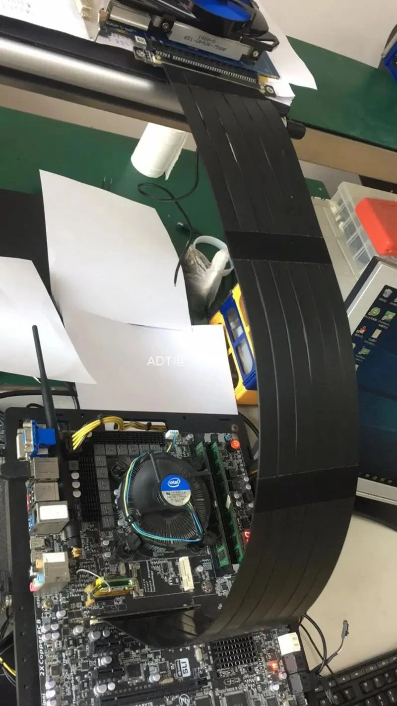 Gen3.0 PCI-E 16x to 16x 3.0 라이저 케이블 5cm 10cm 20cm 30cm 40cm 50cm PCI-Express Pcie X16 어댑터 직각 수직 비디오 GPU