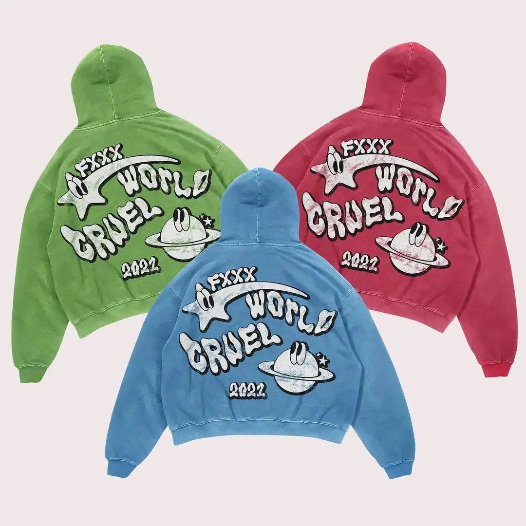 

Harajuku Sweatshirts Couple Casual Loose 2023 Gothic Print Kawaii Clothes Hoodies Women's Y2K Street Hip Hop Retro Hoodies Tops