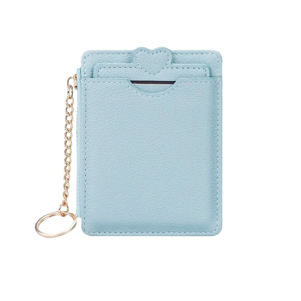 Fashion Love Heart Woman Wallet Zipper Multi-card Slot Short Card Bag PU Leather Multi-functional Cartoon Card Holder Lady 10