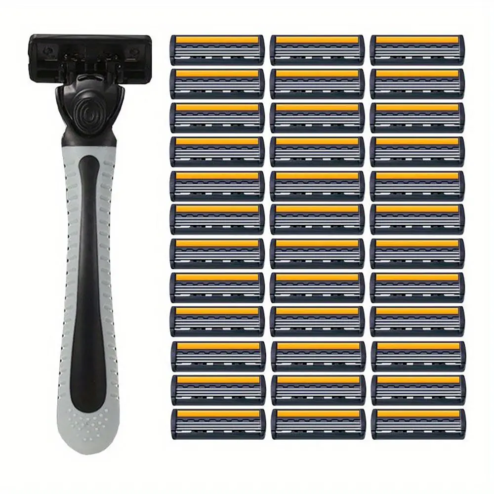 Razor Shaver Variety Packs Skin Guard Anti-Slip Handle Replacement Triple Blades Reusable Safety Manual For Men Shaving Bathing Travel