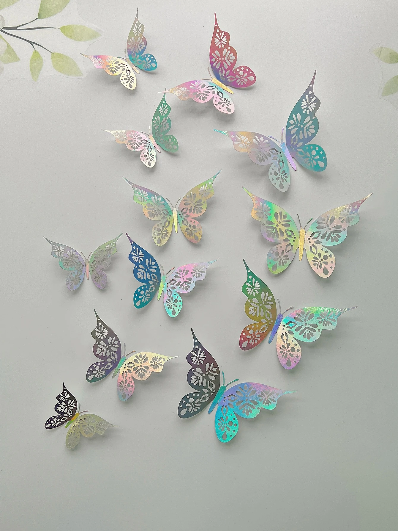 paper 12 pieces hollow wall butterfly