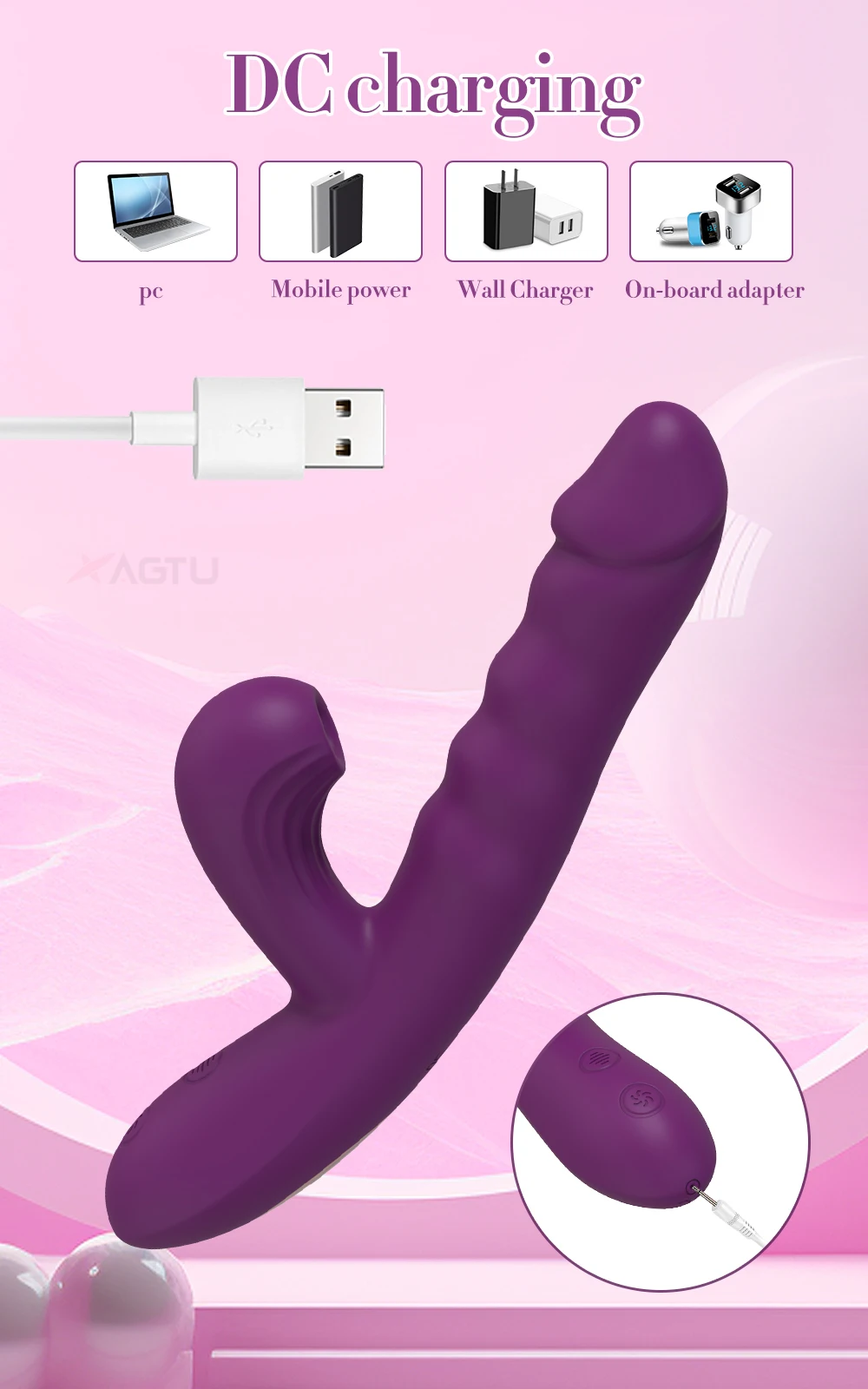 Powerful Thrusting Sucking Vibrator/Dildo