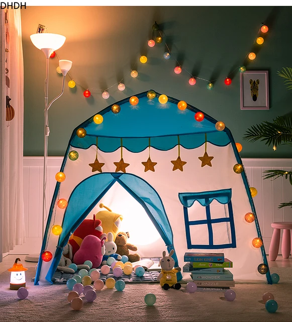 Children's Tent Indoor Outdoor Games Garden Tipi Princess Castle Folding Cubby Toys Tents  Enfant Room House Teepee Playhouse 3